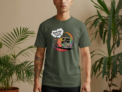 Road trips are my happy place graphic T-shirt product