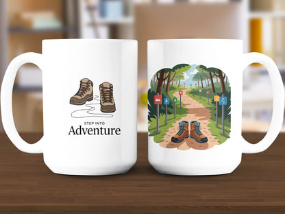 Step Into Adventure Hiking Boots Graphic Mug product