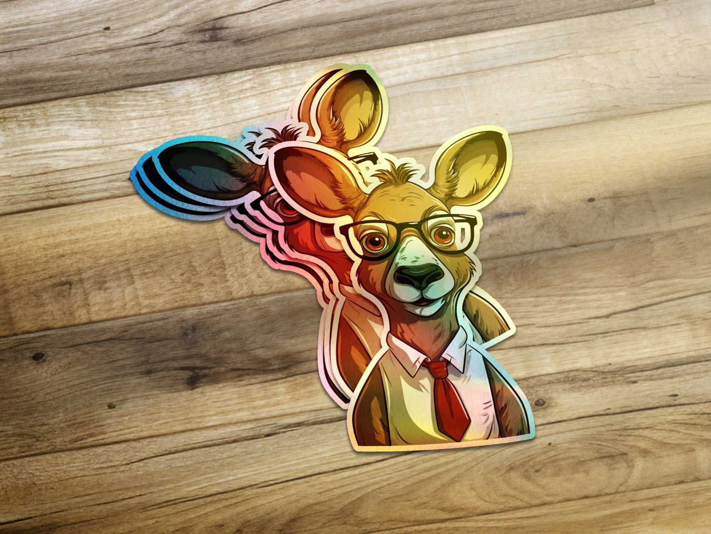 Colorful Kangaroo in Suit Art Sticker product
