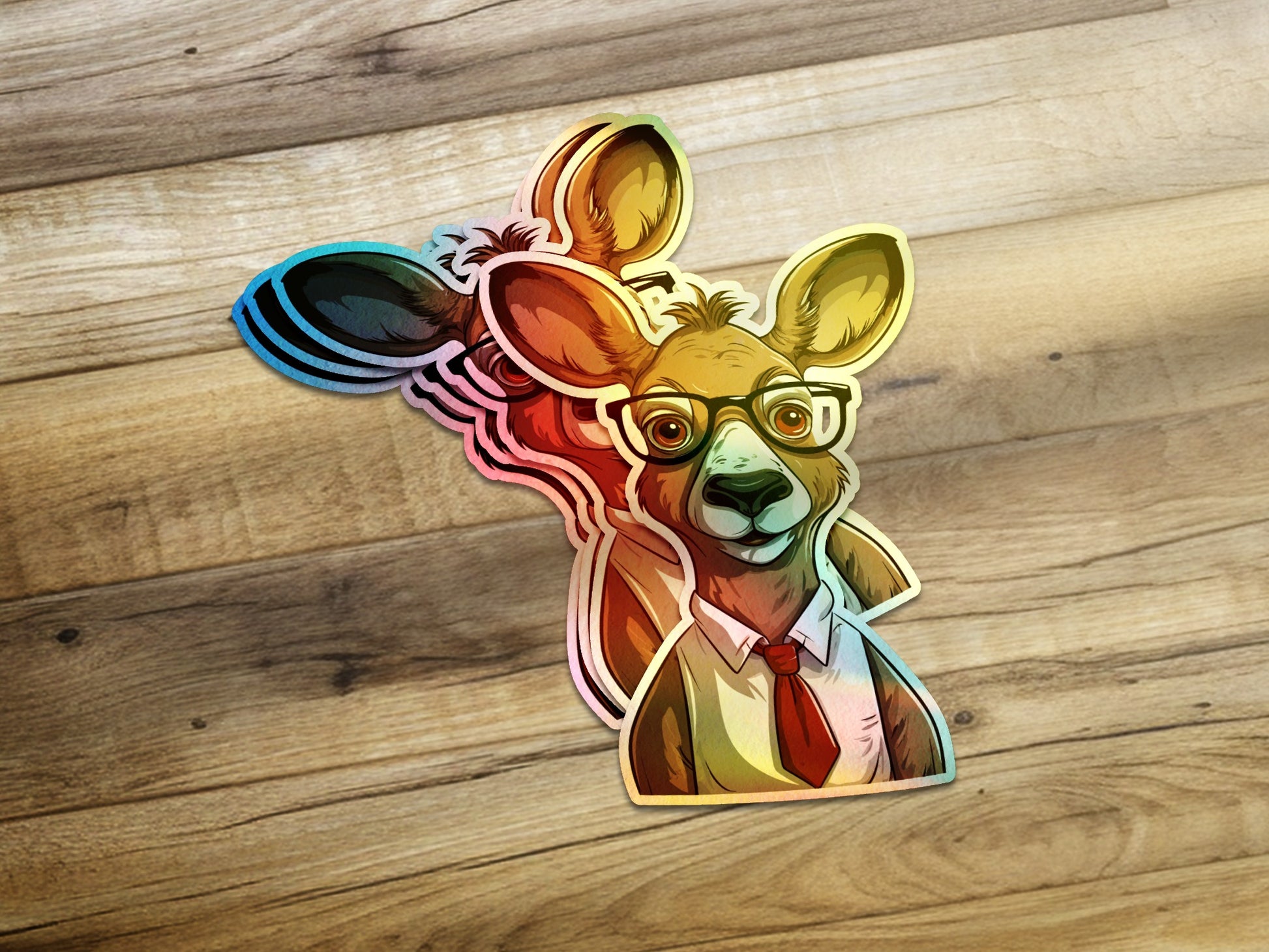 Colorful Kangaroo in Suit Art Sticker product