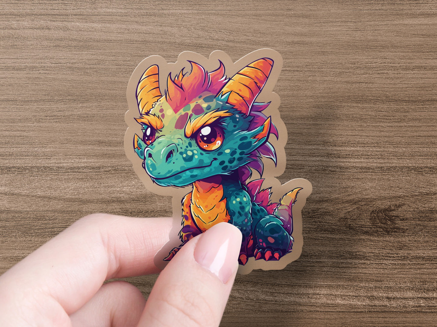 Cute Colorful Chibi Dragon Vinyl Sticker product