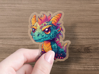 Cute Colorful Chibi Dragon Vinyl Sticker product