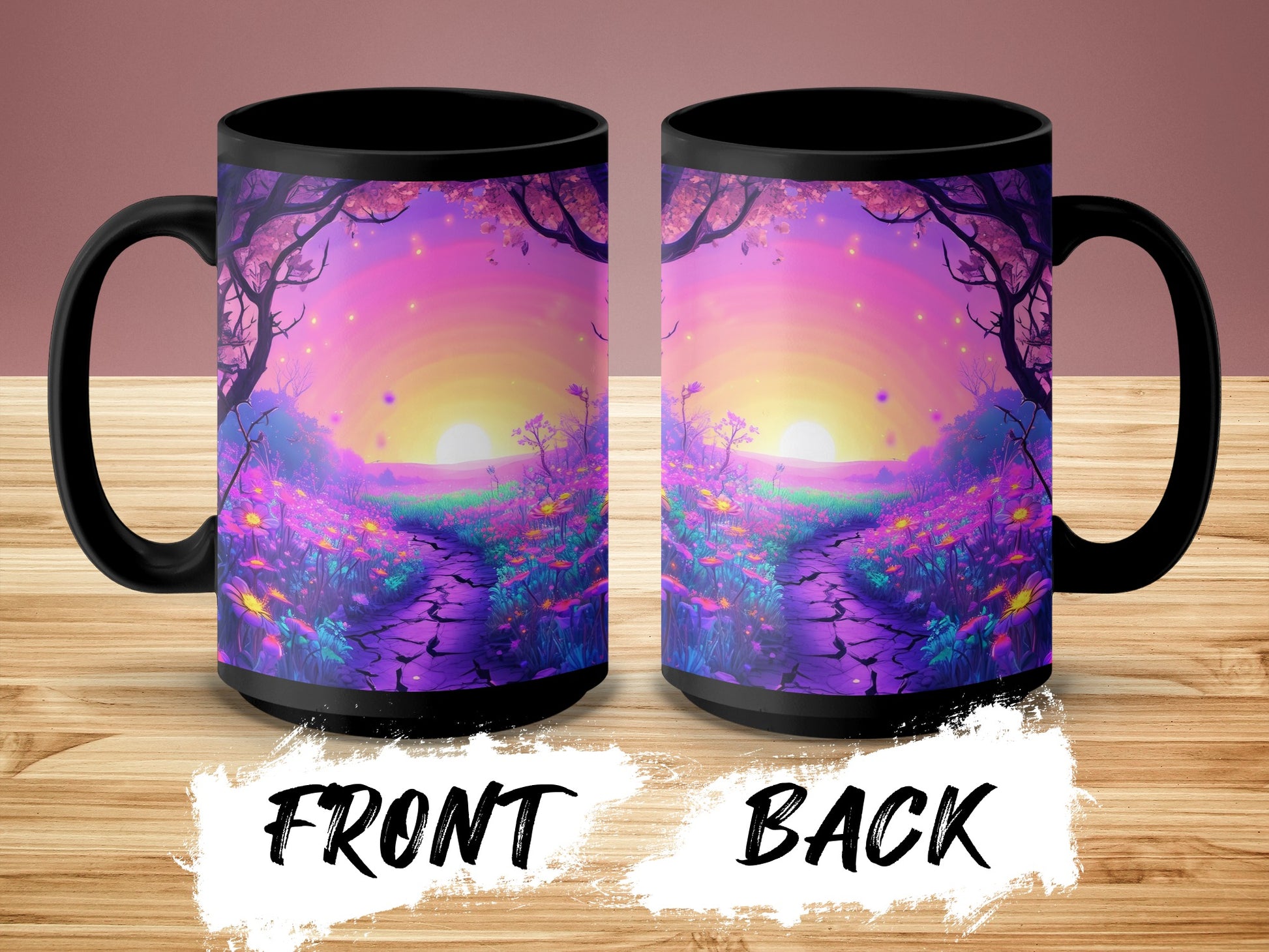 Colorful Sunset Over Flower Field Mug product
