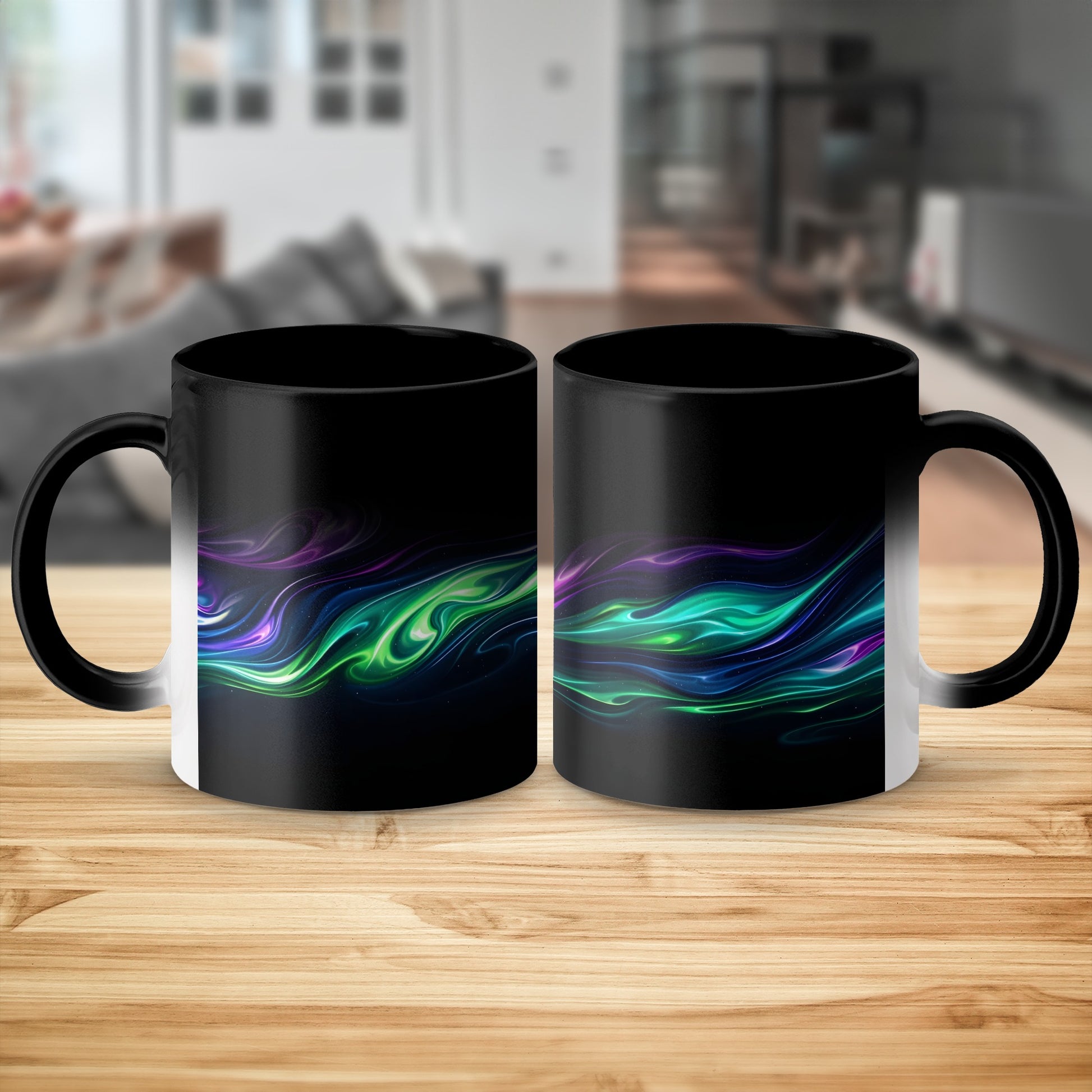 Colorful Abstract Art Design Black Mug product type