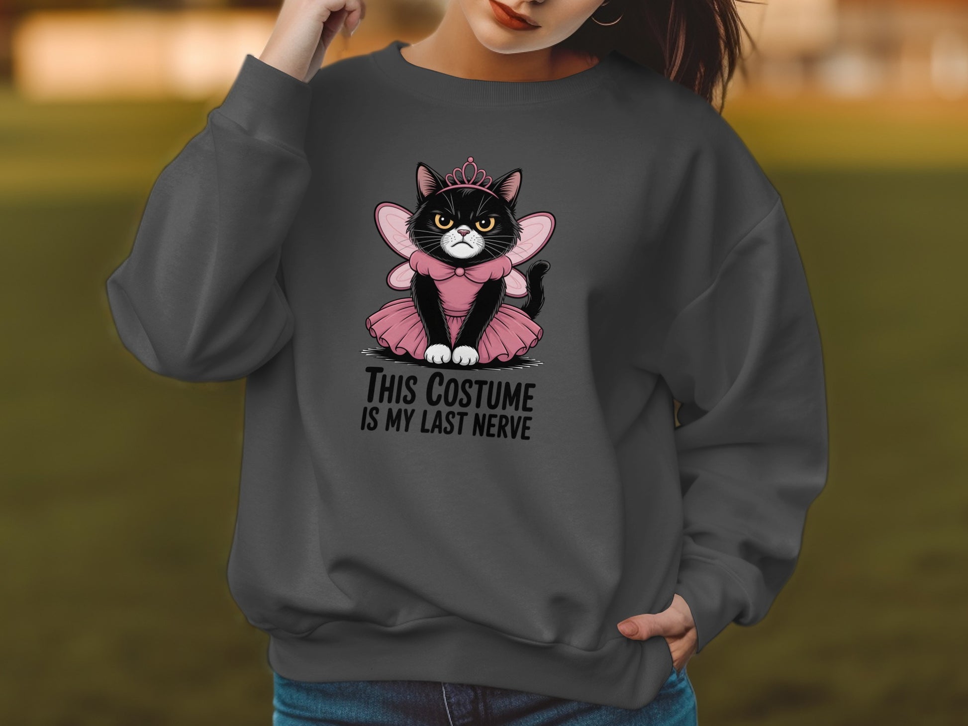 Funny Cat in Fairy Costume Graphic Sweatshirt product