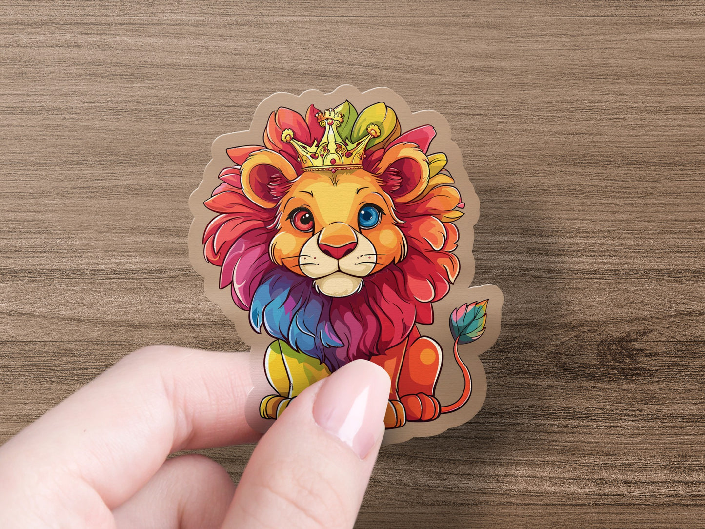 Colorful Lion King Sticker vibrant animal art product