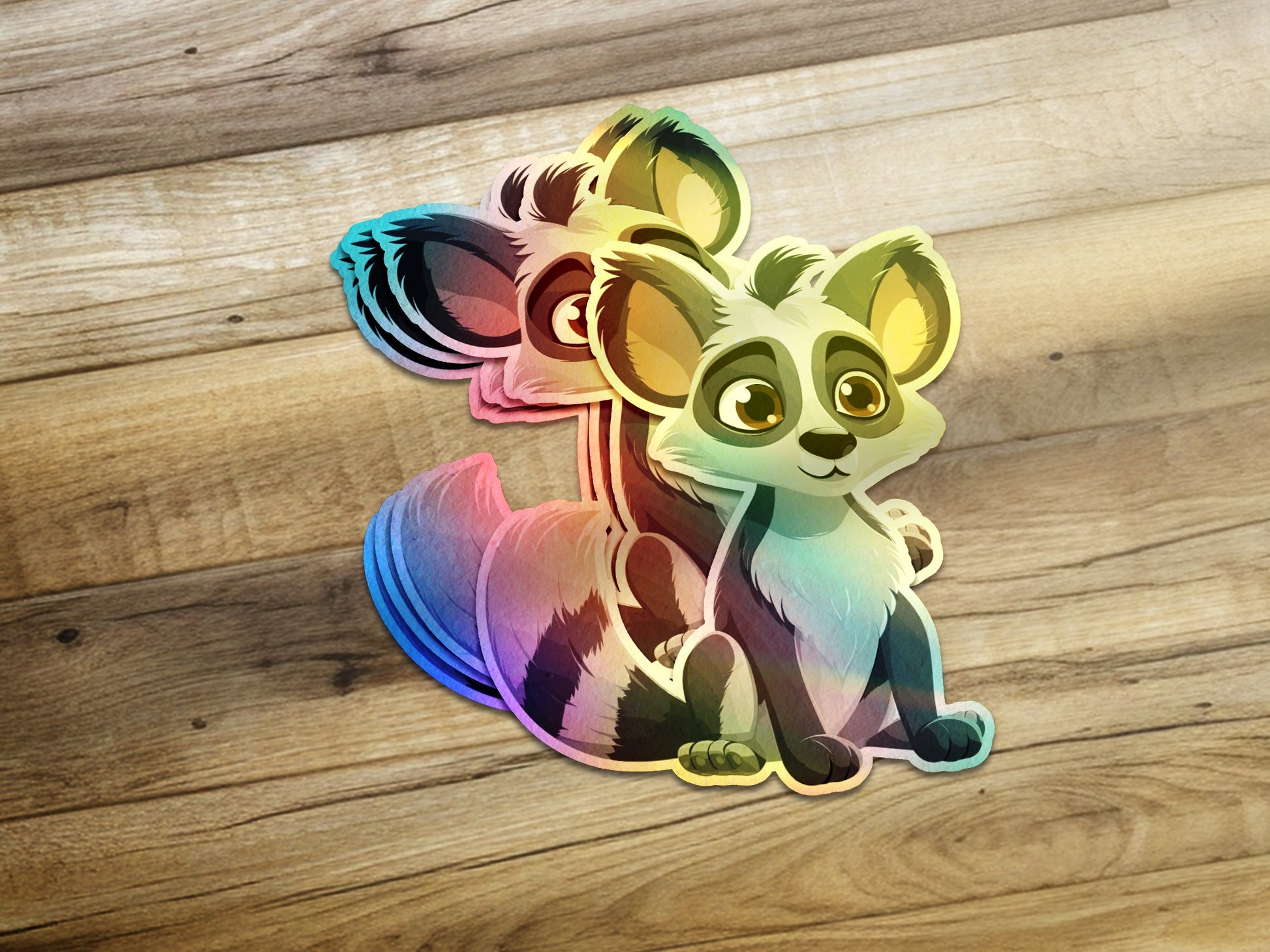 Adorable Colorful Fox Graphic Sticker for Crafts product