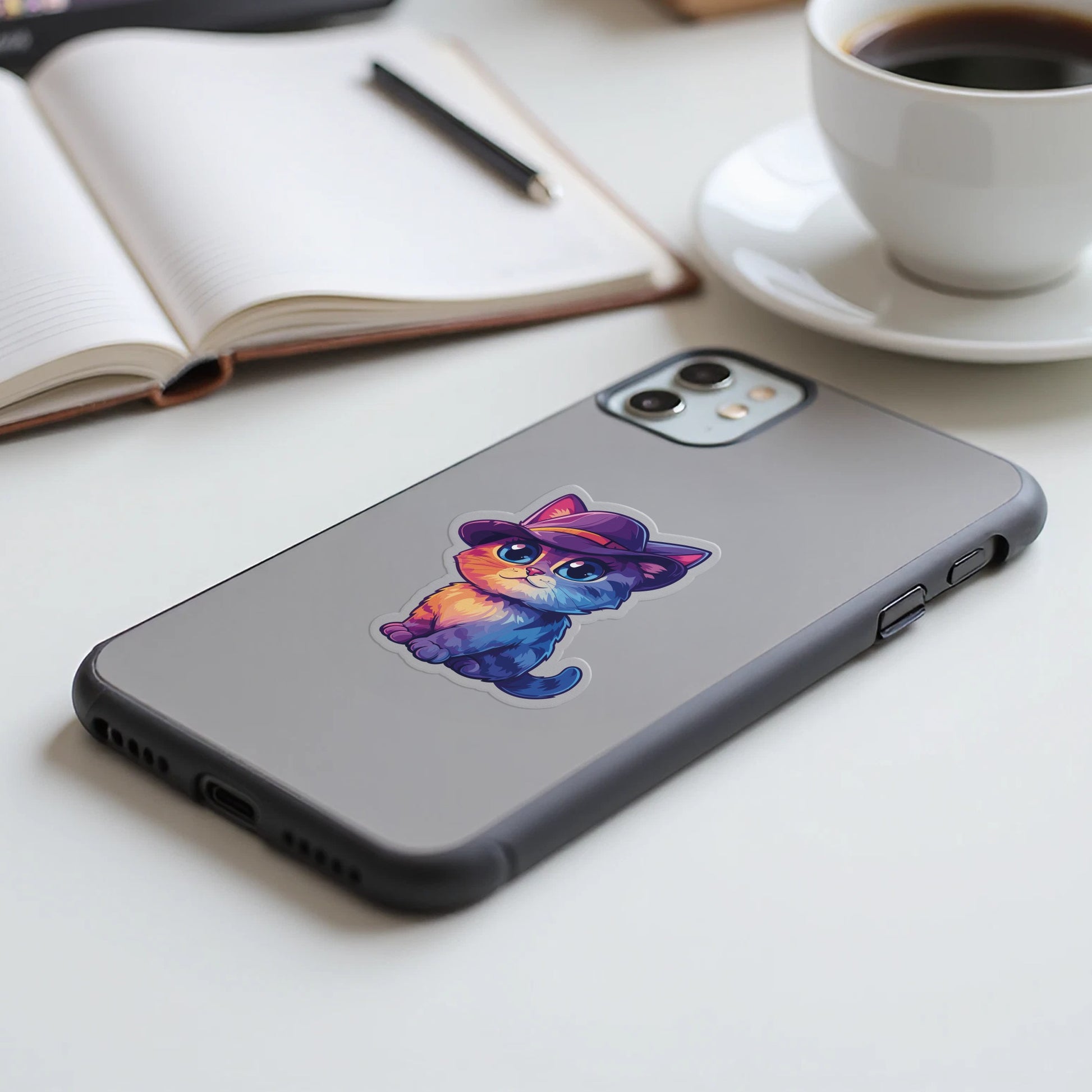 Cute Whimsical Cat Phone Case with Unique Design product