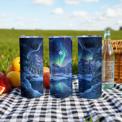 Northern Lights and Winter Scene Tumbler product