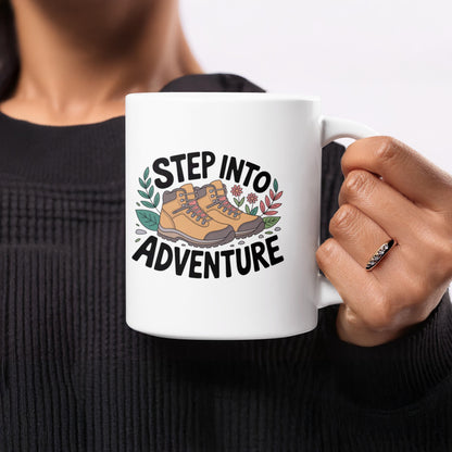 Step Into Adventure Hiking Boots Design Mug product