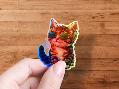 Cute Cat with Sunglasses Sticker product