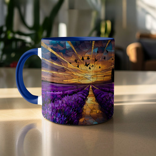 Sunset Lavender Field with Birds Mug Product