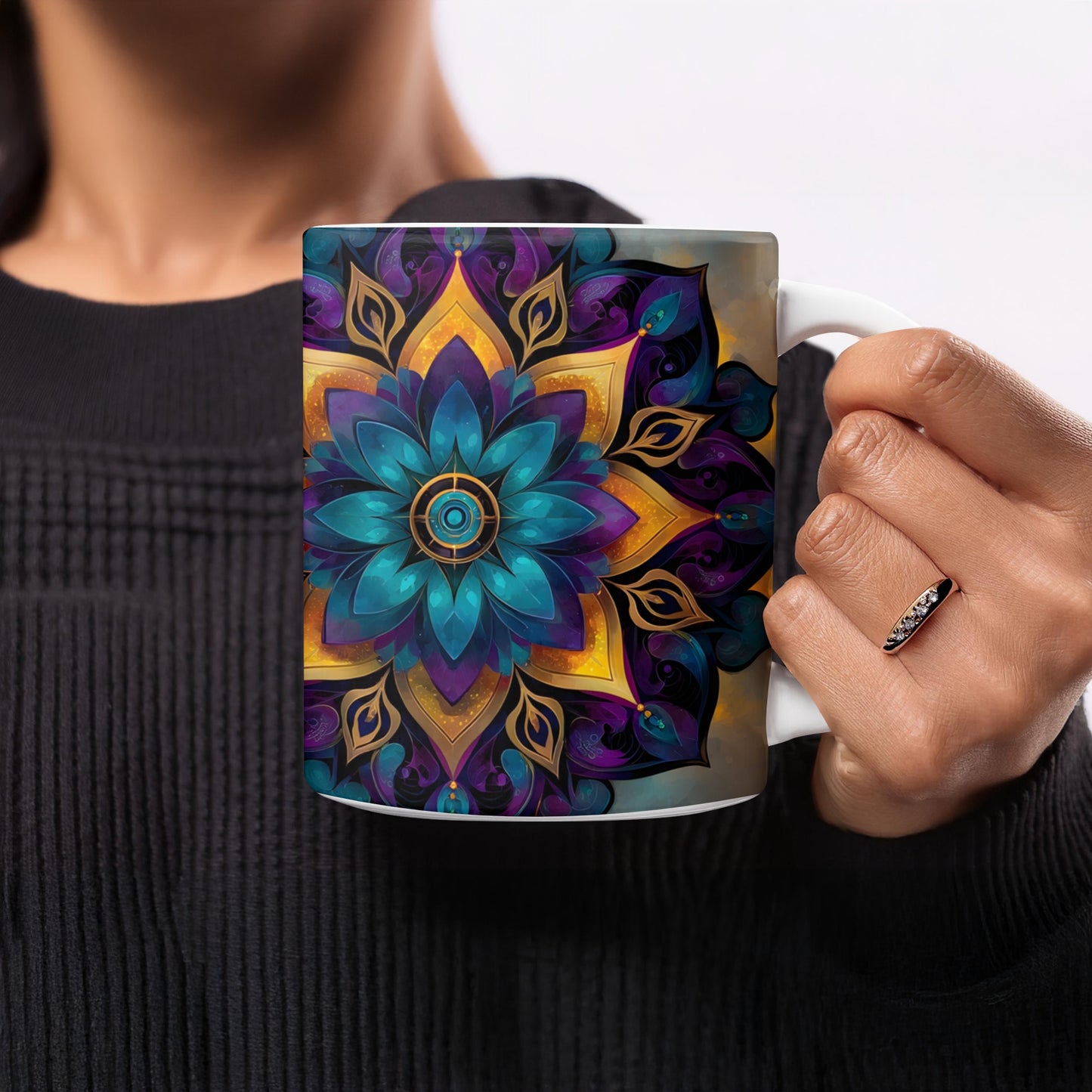 Colorful Mandala Pattern Large Size Ceramic Mug product