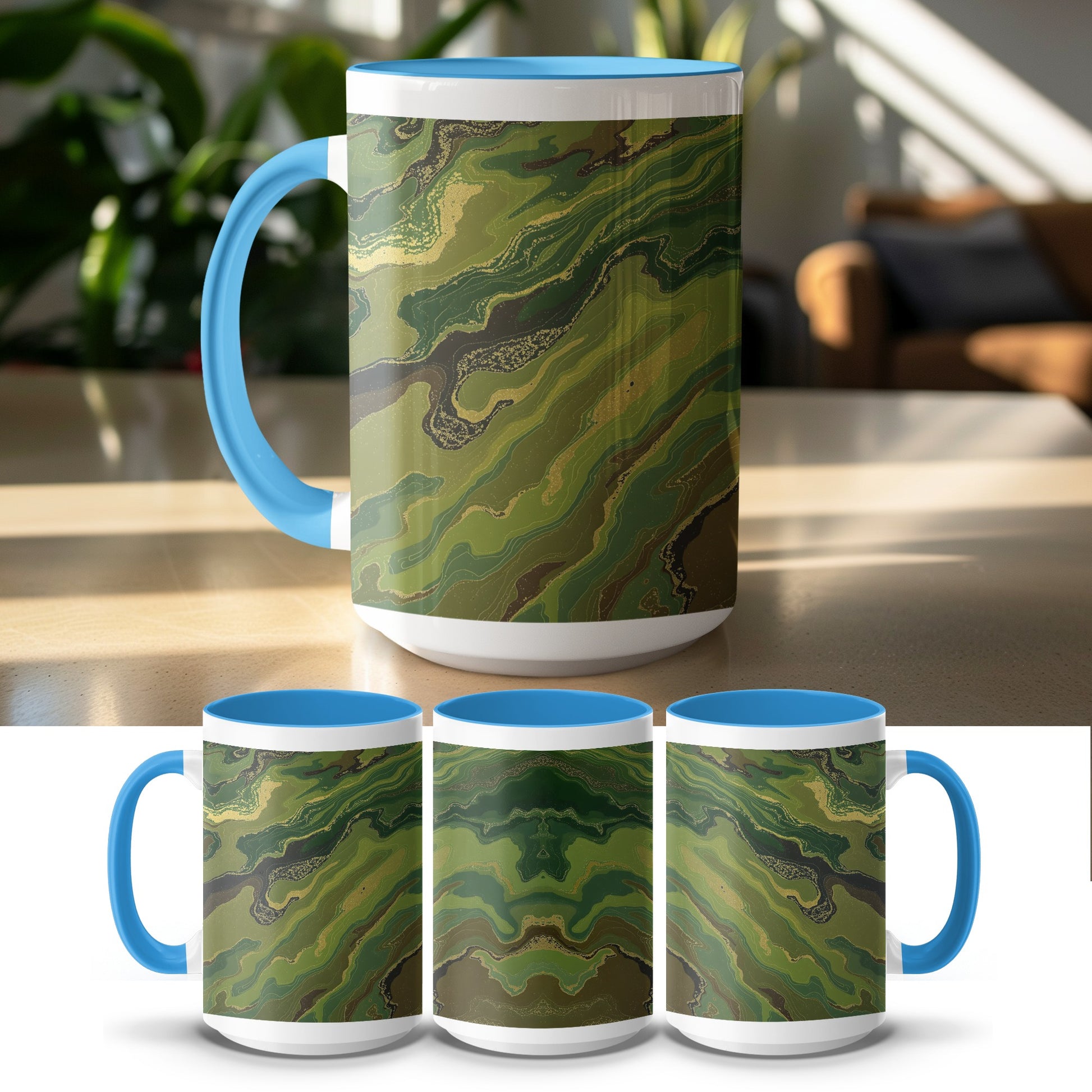 Unique Green Marble Pattern Coffee Mug product