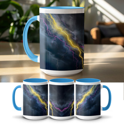 Lightning Storm Blue Handle Coffee Mug product