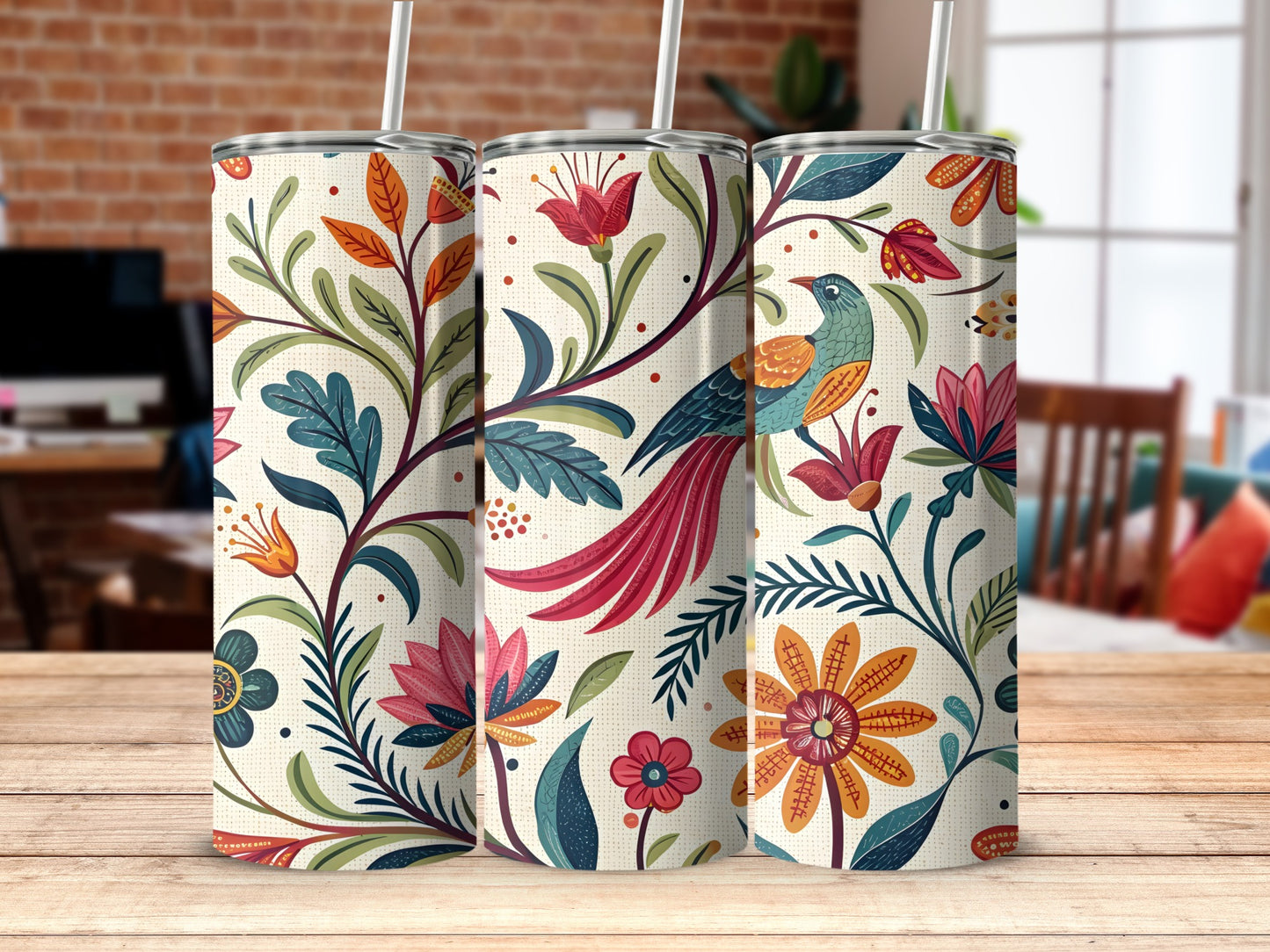 Colorful Floral Design Insulated Tumbler product type