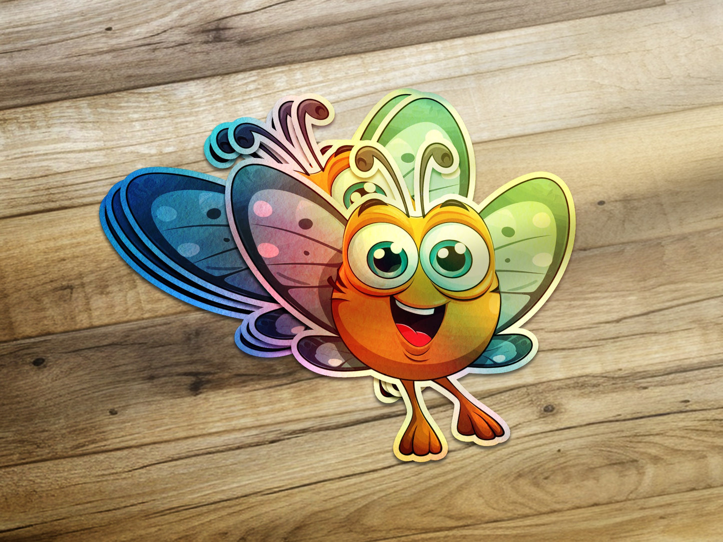 Colorful Cartoon Butterfly Character Stickers product