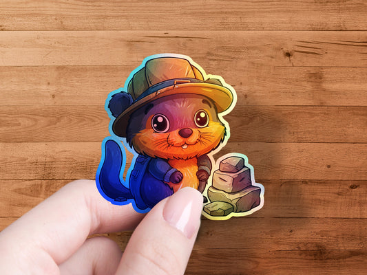 Adorable Adventurer Otter Sticker Ideal for Decorating product