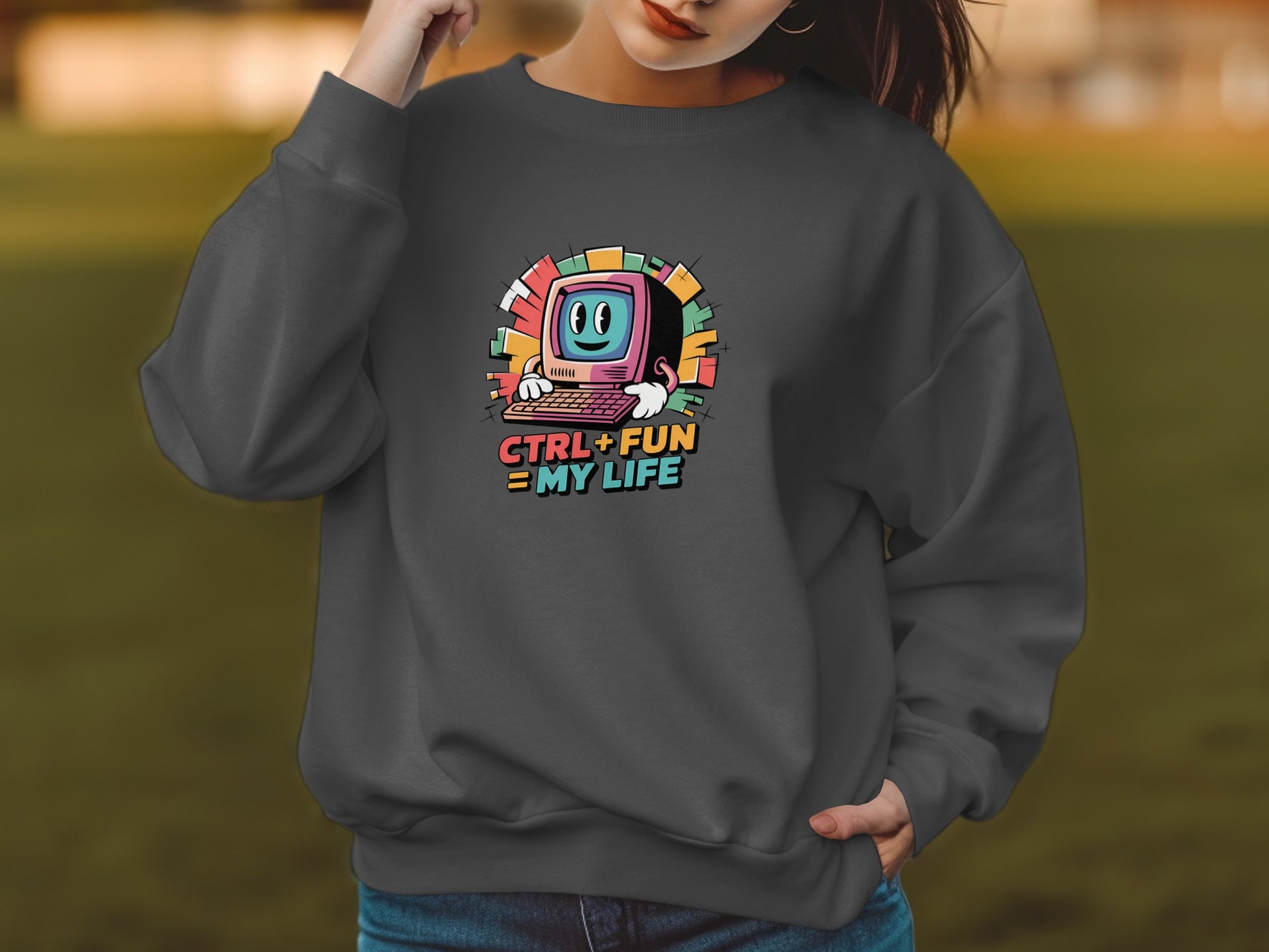 Retro Computer Design CTRL+FUN = MY LIFE Sweatshirt product