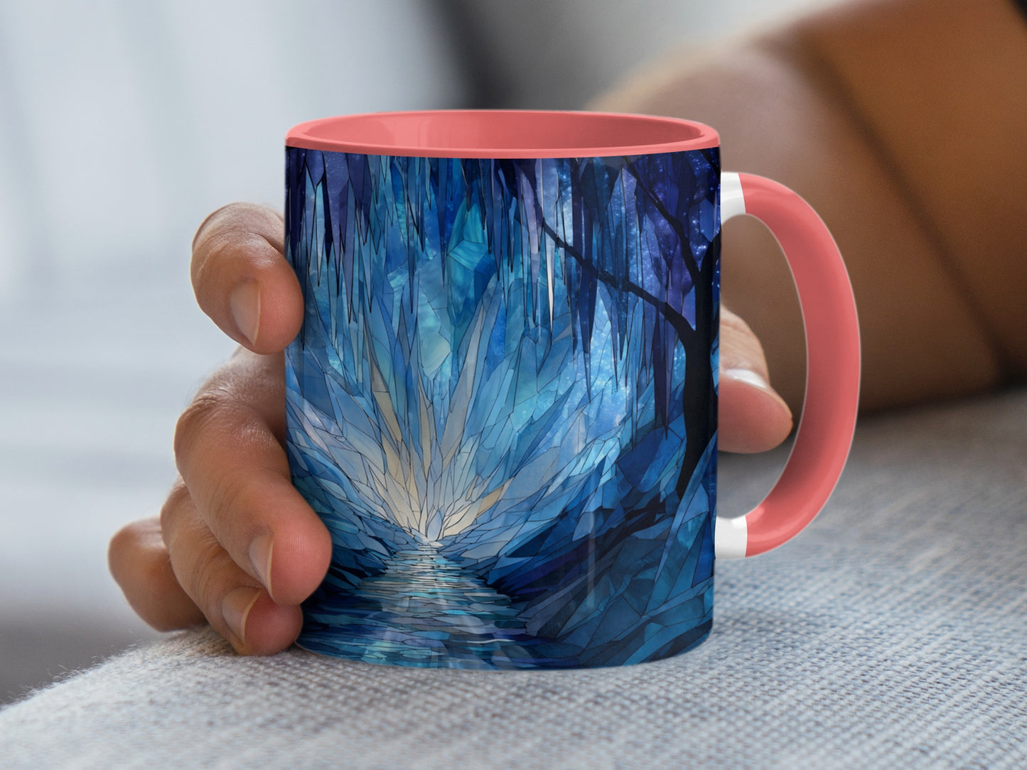 Mystical Blue Crystal Cave Art Coffee Mug product type