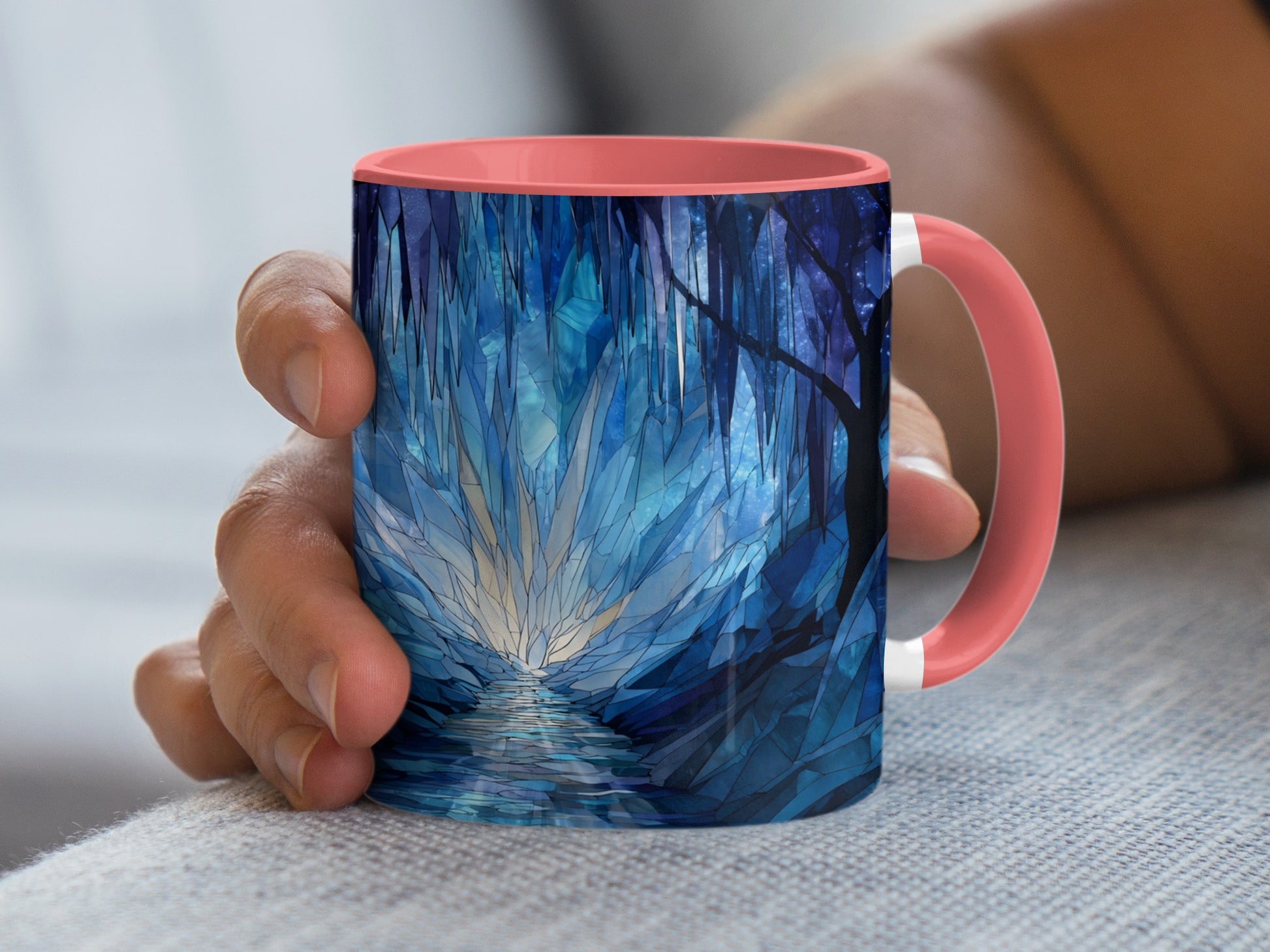 Mystical Blue Crystal Cave Art Coffee Mug product type