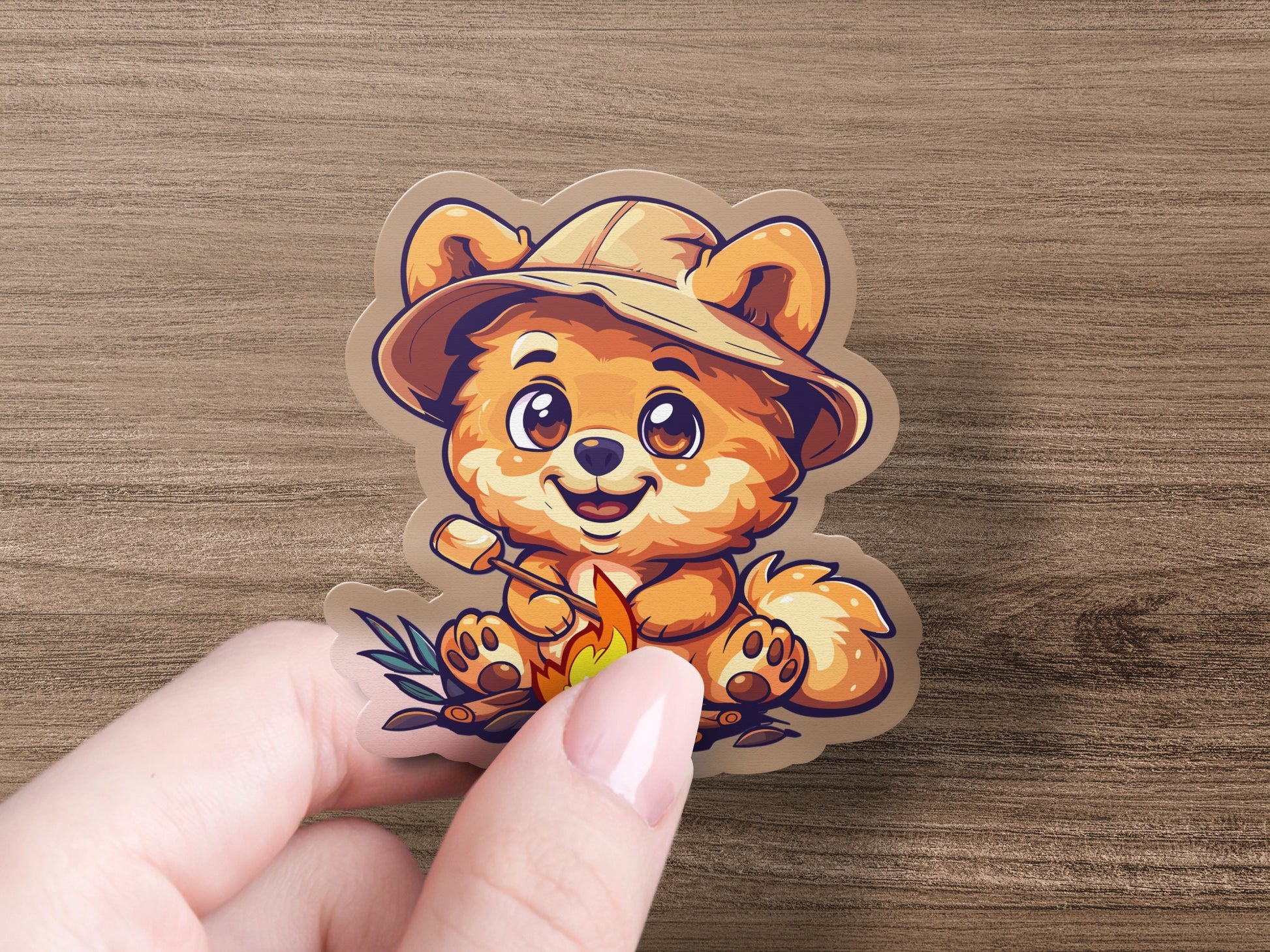 Cute Camping Dog Sticker for Outdoor Adventure product