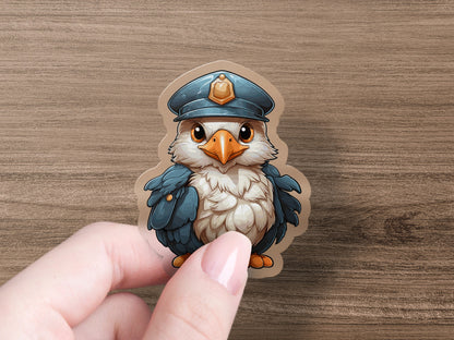 Adorable Eagle with Police Hat Sticker product