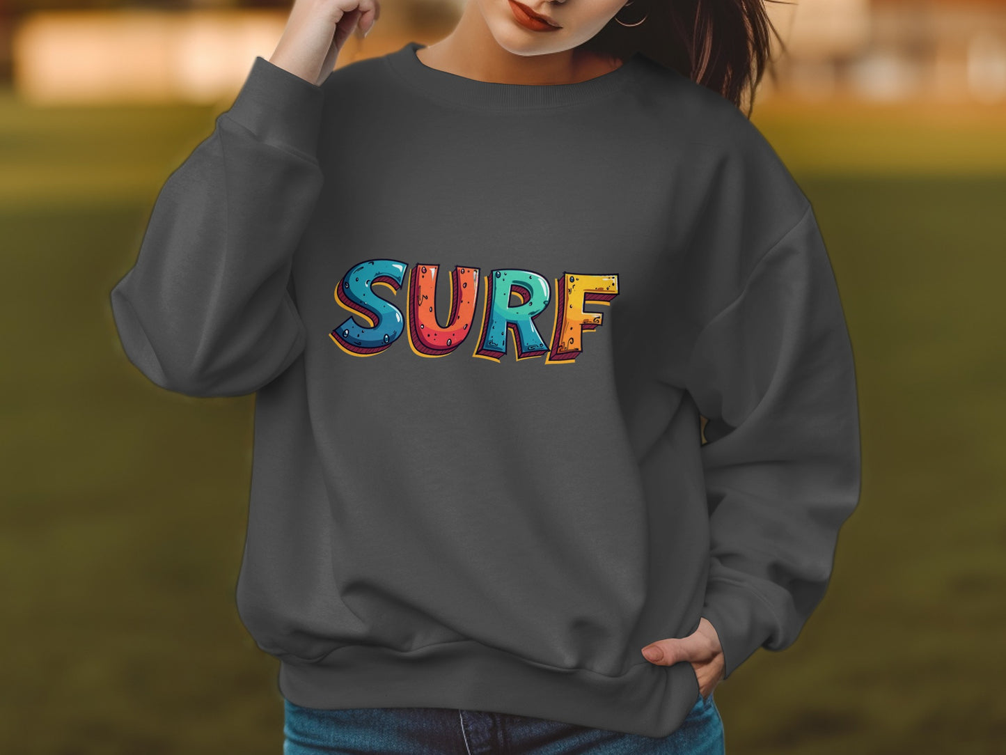 Vibrant SURF Graphic Heavyweight Sweatshirt product type