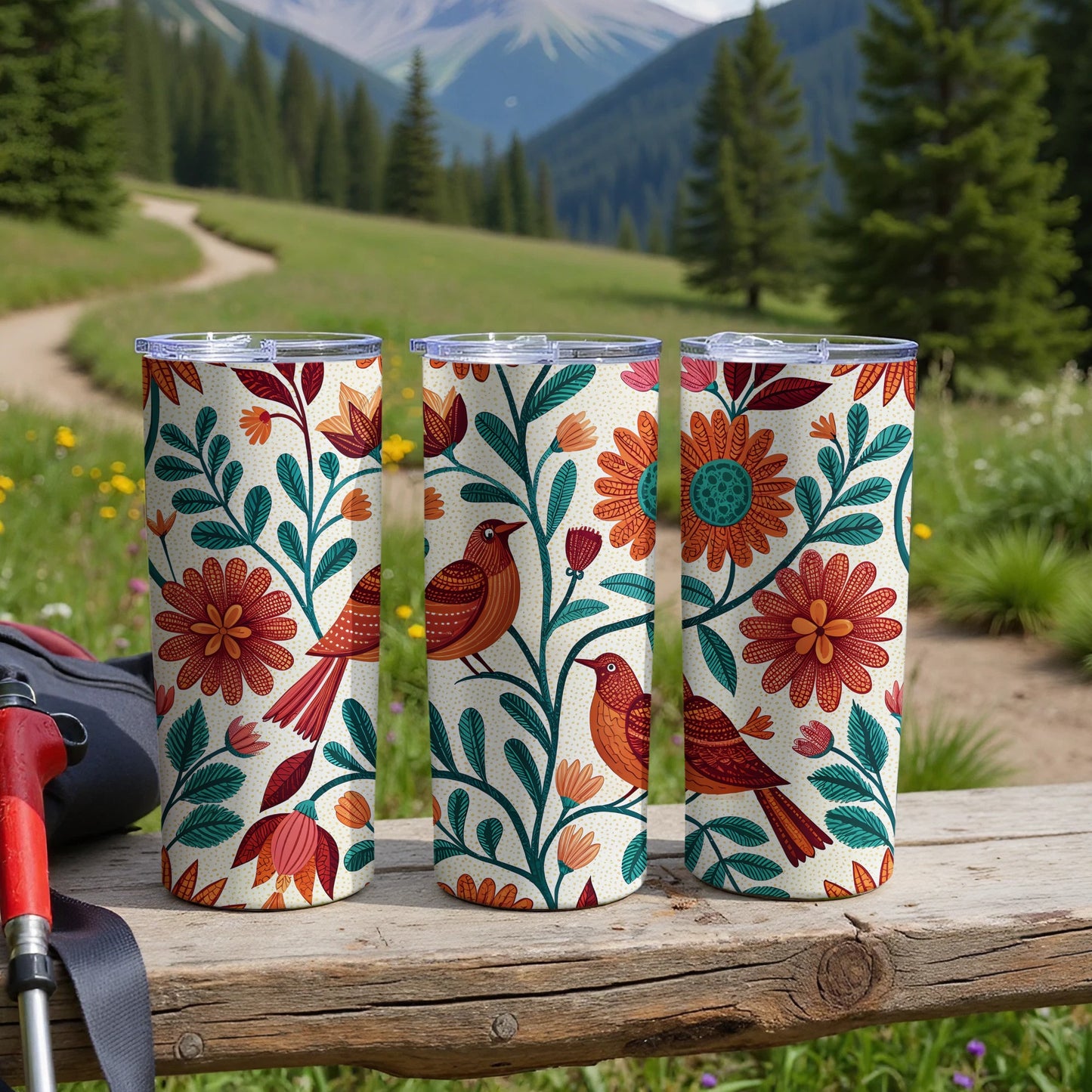 Floral Bird Design Insulated Stainless Steel Tumbler product