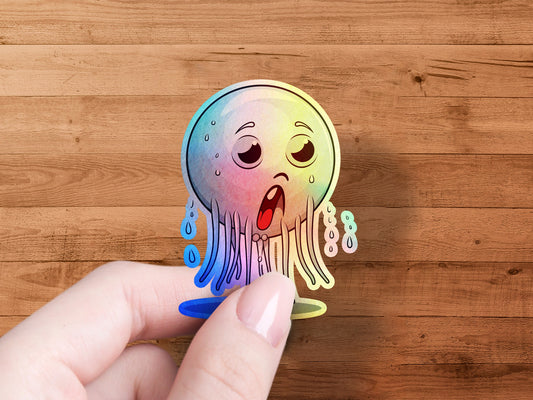Colorful Expressive Jellyfish Sticker product