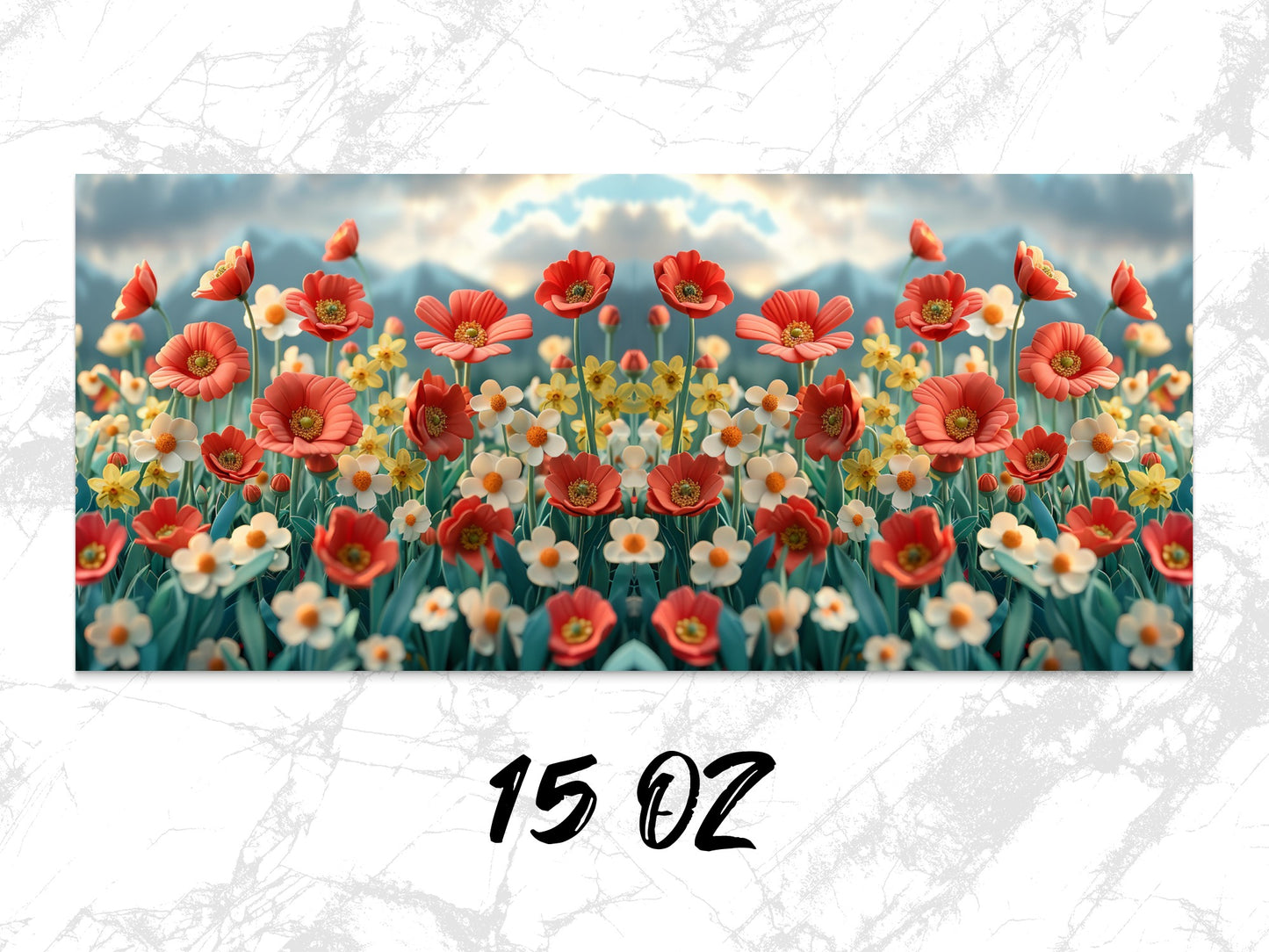 Colorful Poppy Flower Field Canvas Print, Vibrant Floral Wall Art, 15 Oz Large Size Decor