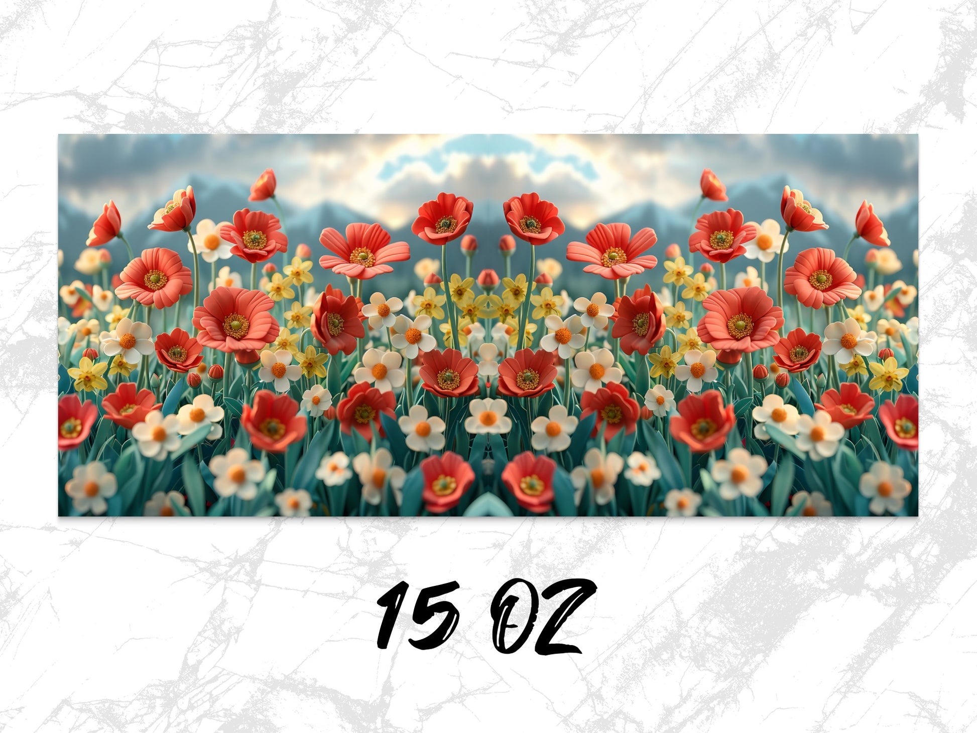 Colorful Poppy Flower Field Canvas Print, Vibrant Floral Wall Art, 15 Oz Large Size Decor