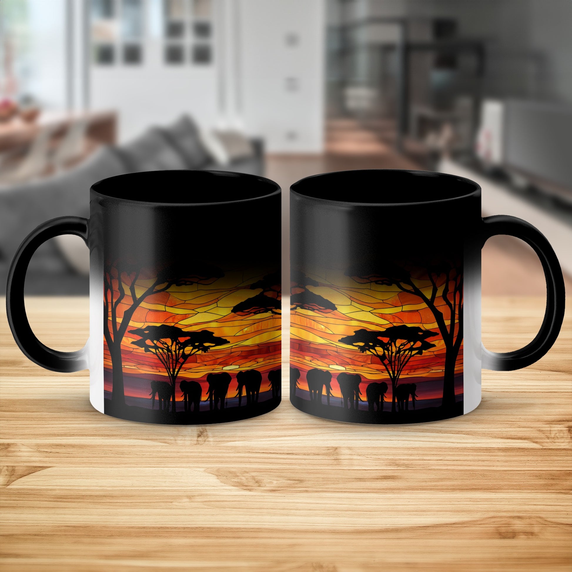 African Safari Sunset with Elephants Mug product type