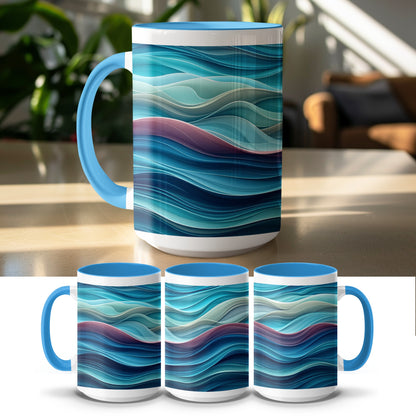 Ocean Waves Design Ceramic Mug Colorful Mug product type