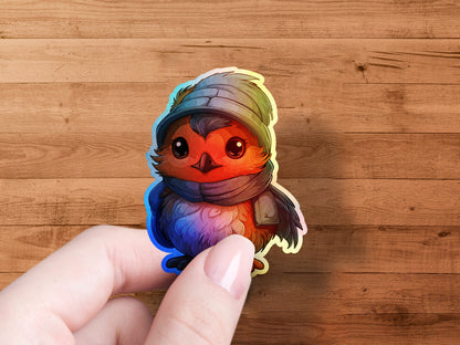 Cute Colorful Bird Cartoon Sticker product