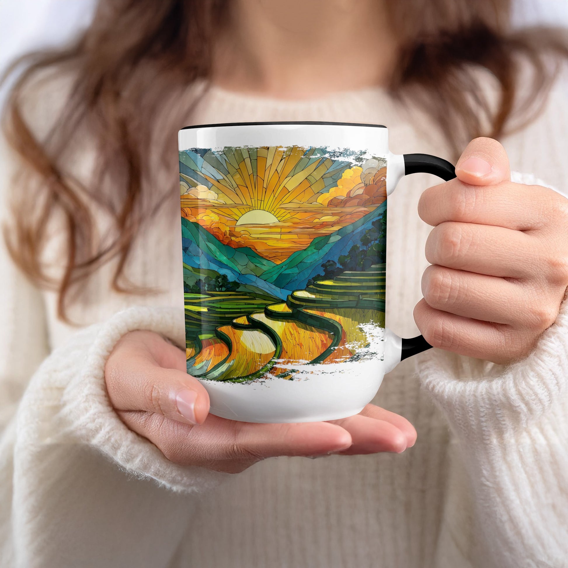 Sunlit Mountain Path Scenic Printed Mug product
