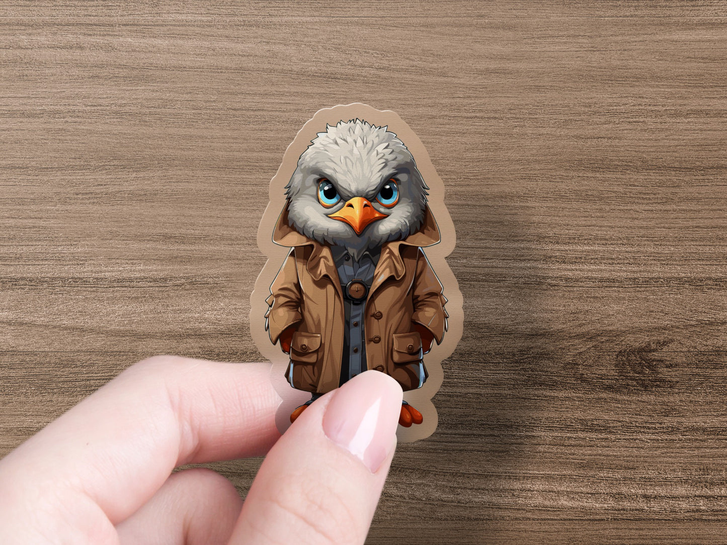 Cute Detective Eagle Holding a Briefcase Sticker product type
