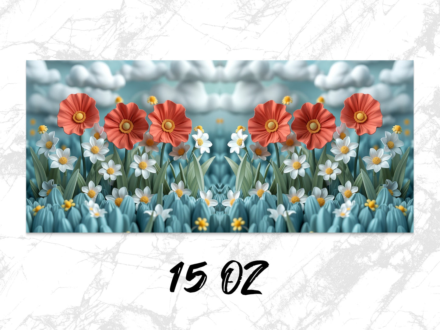 Vibrant Floral Canvas Print, Red Poppy and White Daisy Wall Art, Botanical Home Decor, 15 Oz Large Poster, Nature Inspired Decoration