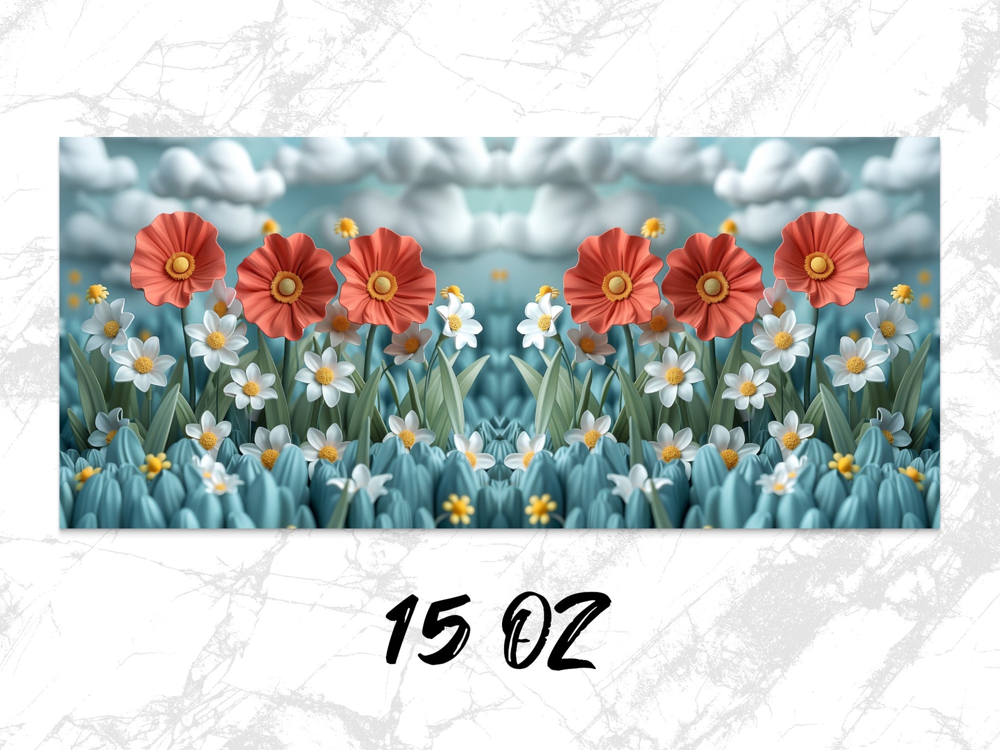 Vibrant Floral Canvas Print, Red Poppy and White Daisy Wall Art, Botanical Home Decor, 15 Oz Large Poster, Nature Inspired Decoration