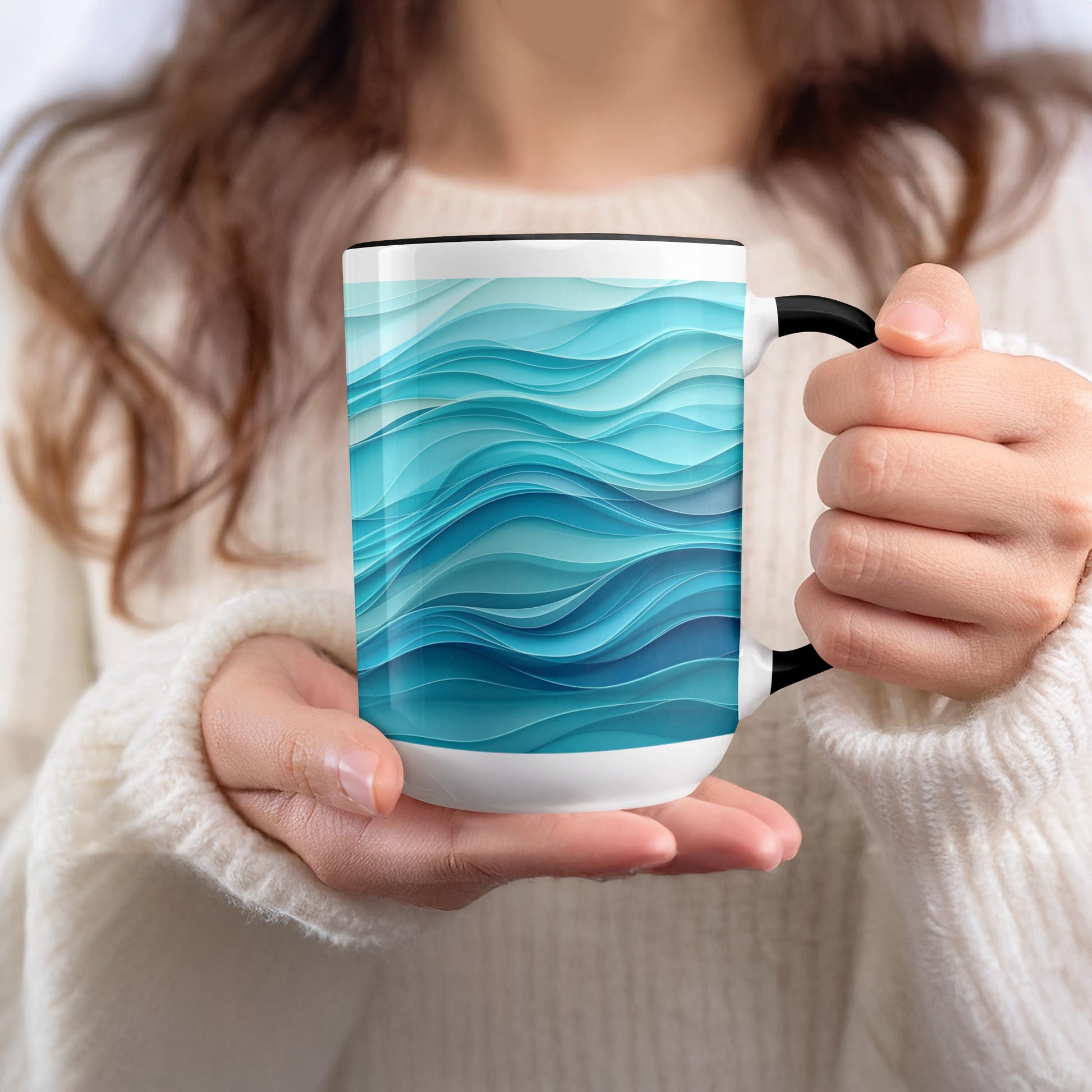 Ocean Waves Art Design Ceramic Coffee Mug product