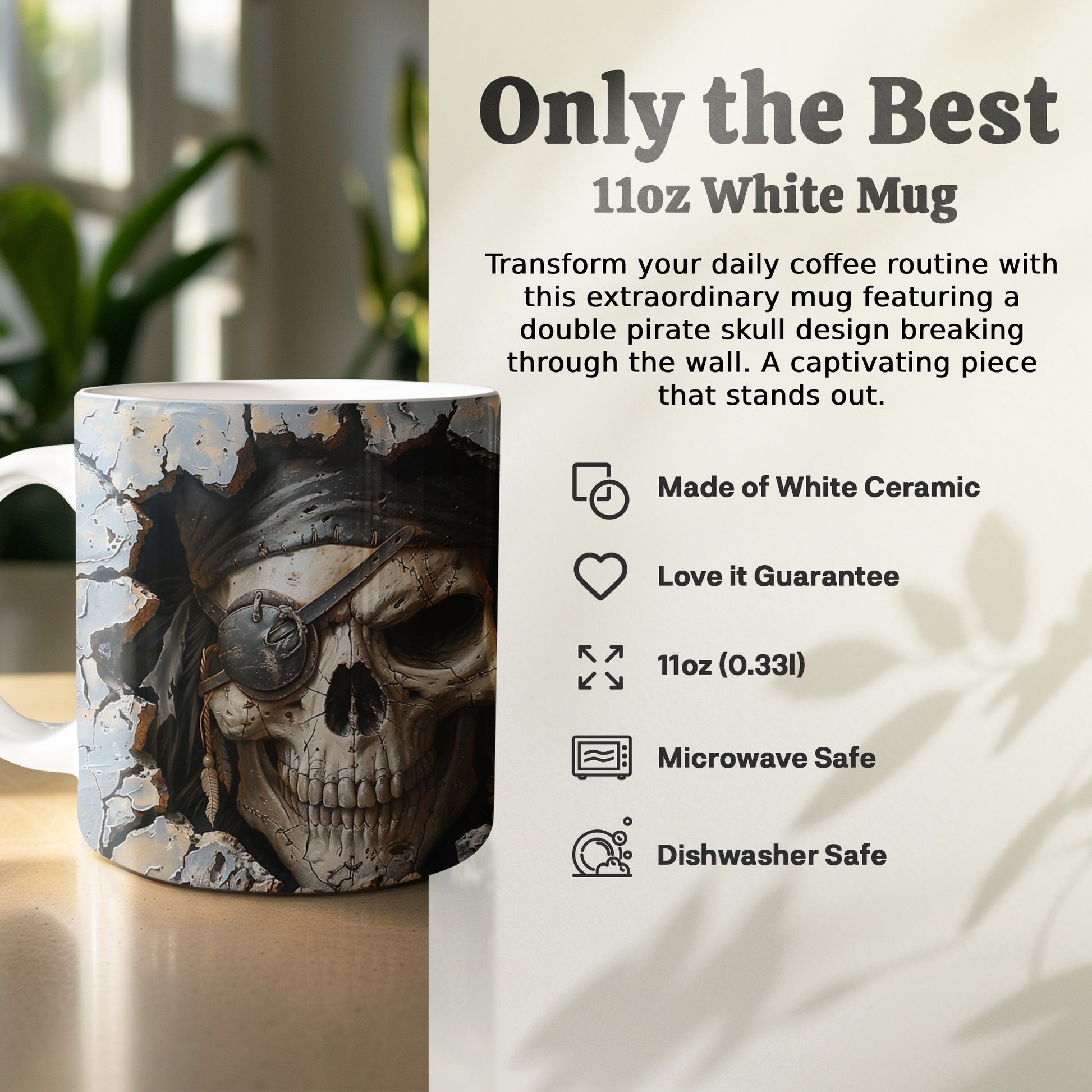 Transform Coffee Routine with Double Pirate Skull Mug product
