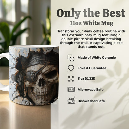 Transform Coffee Routine with Double Pirate Skull Mug product
