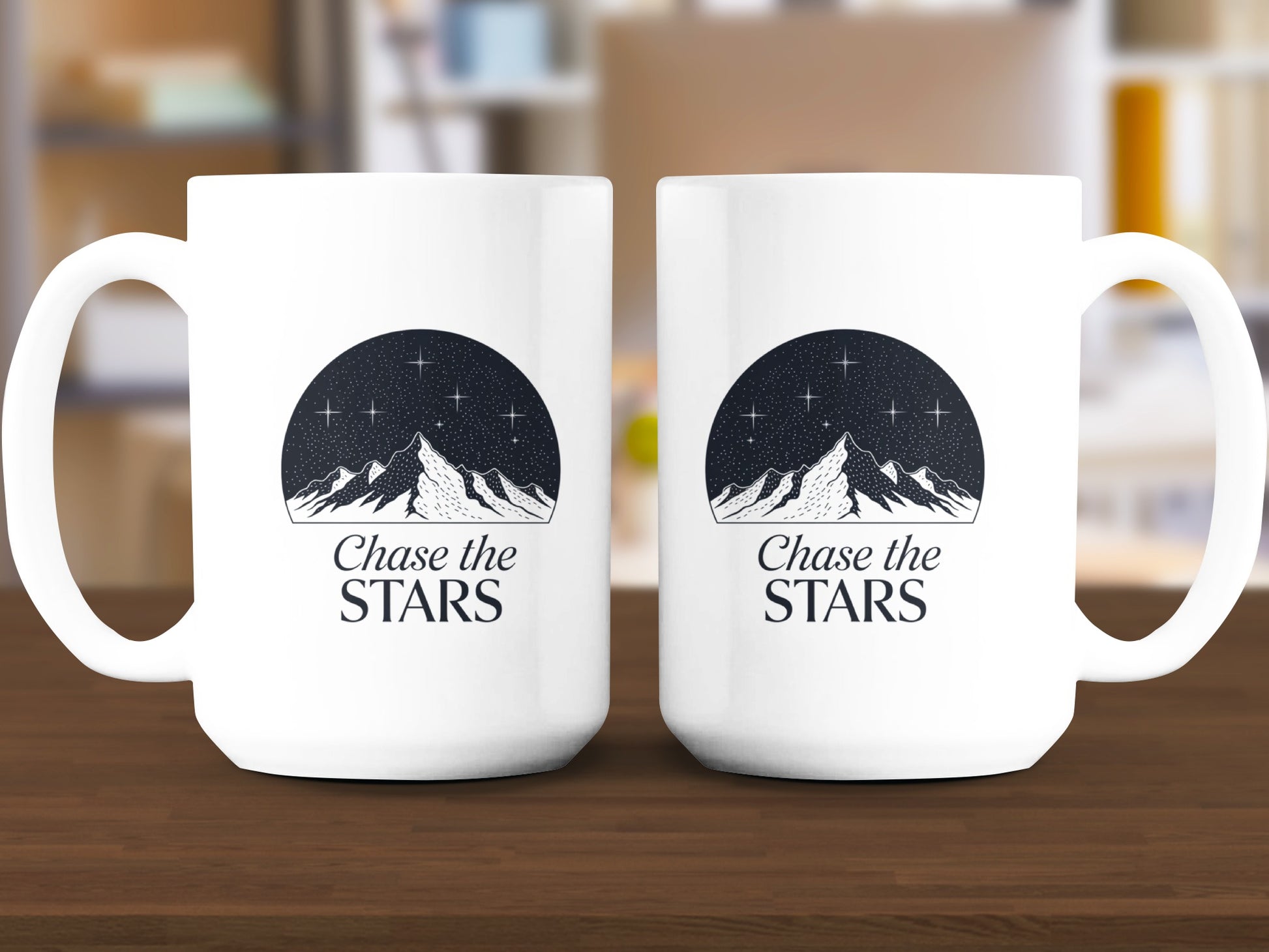 Unique Chase the Stars Design White Mug product type