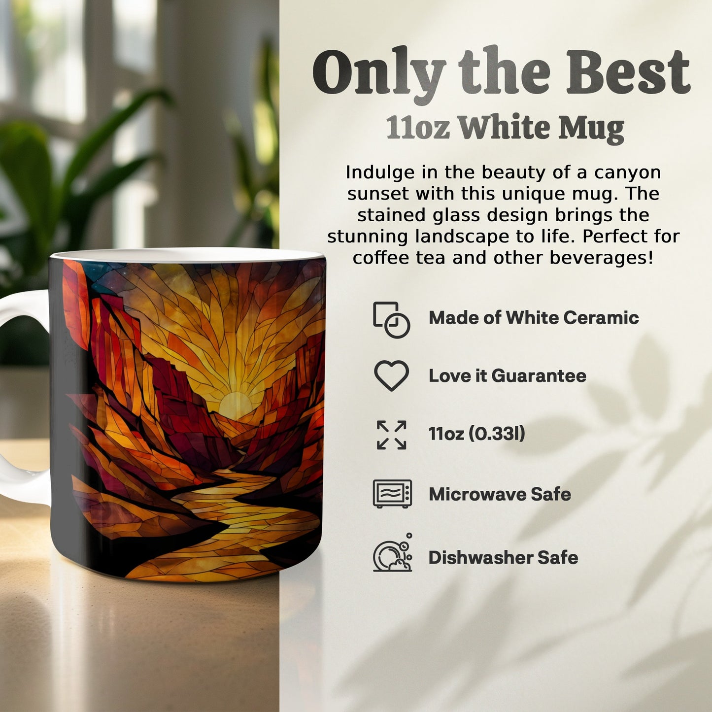 Stunning Canyon Sunset Design 11oz White Mug product