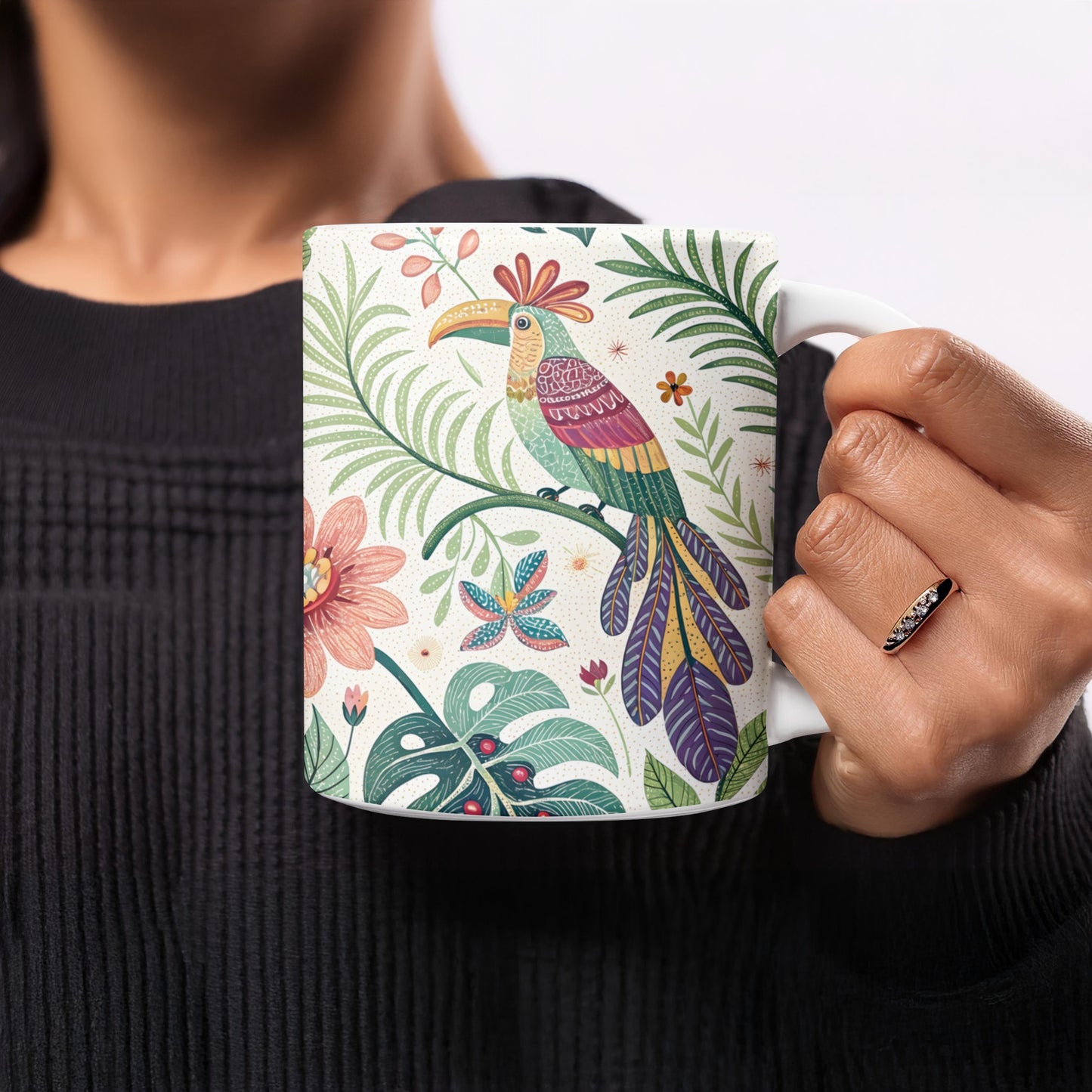 Colorful Tropical Bird Design Coffee Mug product