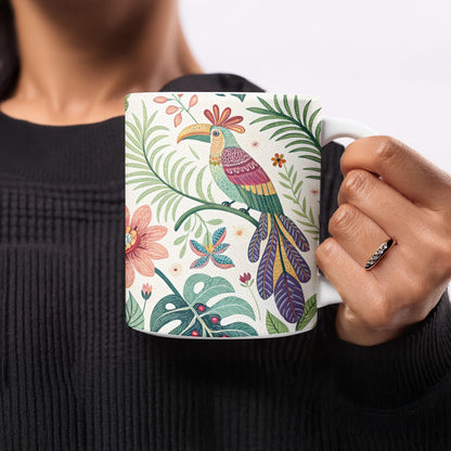 Colorful Tropical Bird Design Coffee Mug product