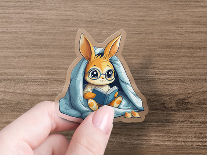 Cute Cartoon Bunny Reading Sticker product