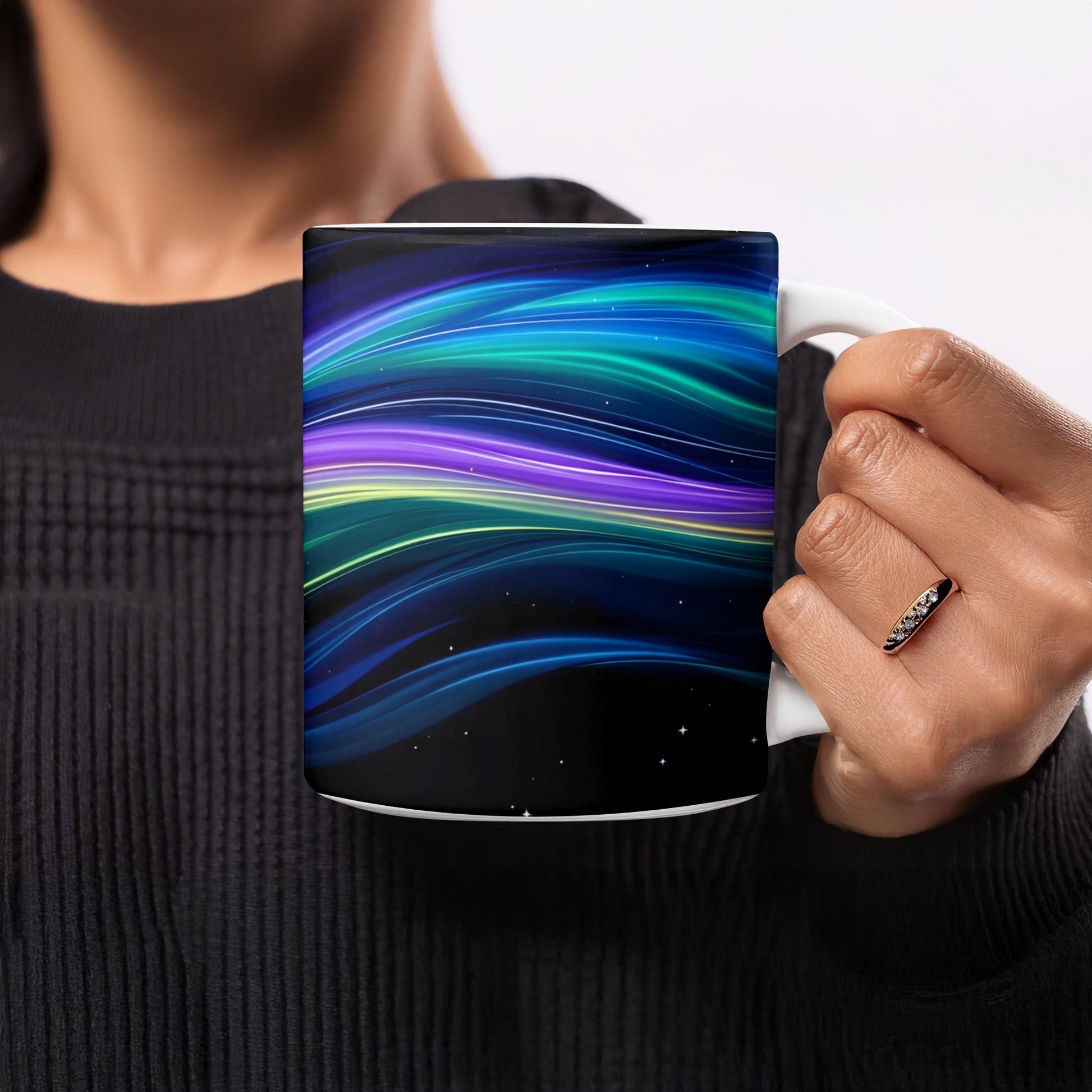 Colorful Abstract Waves Design Mug product