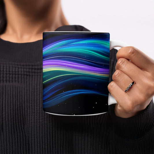 Colorful Abstract Waves Design Mug product
