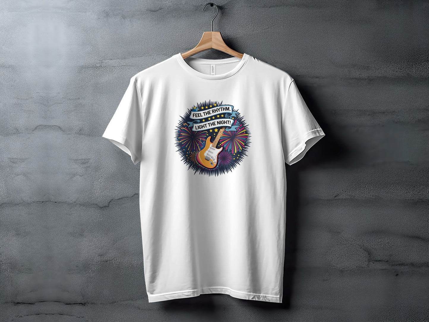 Feel the Rhythm Light the Night Guitar T-shirt product type